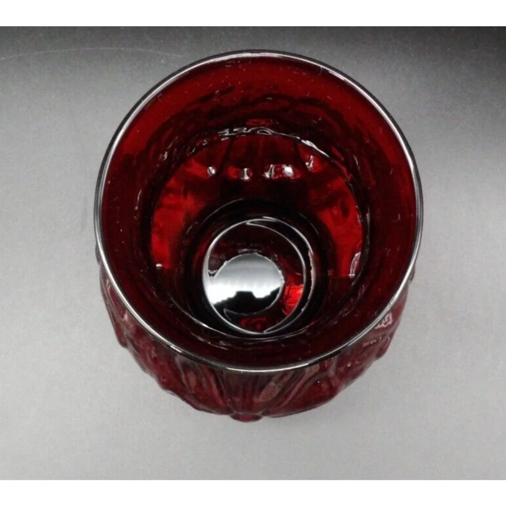 Vintage Anchor Hocking Rainflower Royal Ruby Red Flower Vase